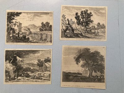 Lot 4 Engraving Portrait XVII Seasons PERELLE Antique 1650 Art Print