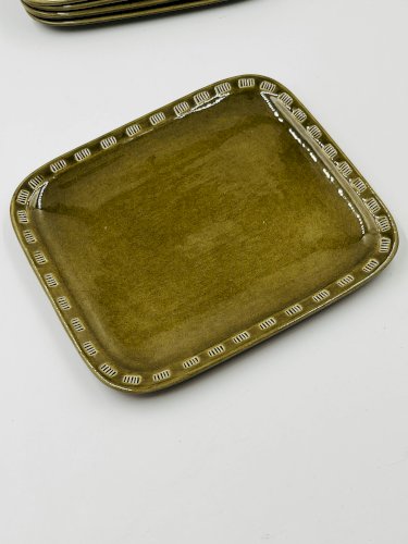 Lot 5 assiettes carrées töreboda keramik christer heijl