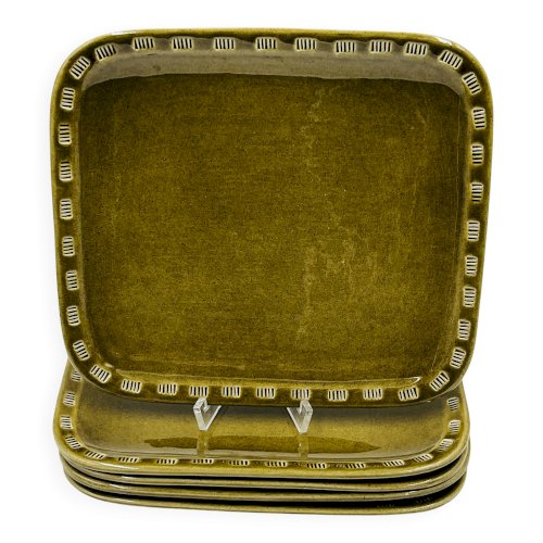 Lot 5 assiettes carrées töreboda keramik christer heijl