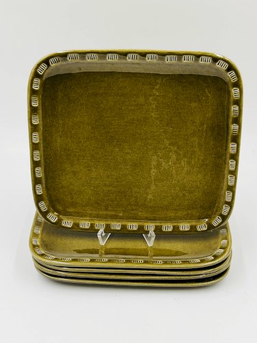 Lot 5 assiettes carrées töreboda keramik christer heijl