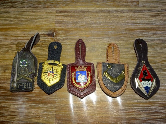 -LOT  5 INSIGNES PUCELLES GENERAL ELBE CHASSEURS D'AFRIQUE GRANDES UNITES etc  D