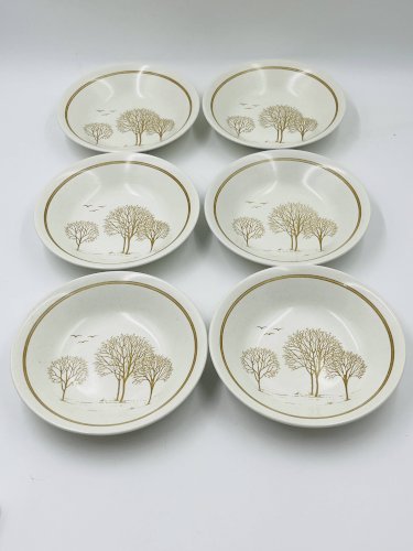 Lot 6 Assiettes Creuses Churchill Homespun Trees