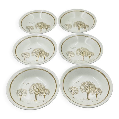 Lot 6 Assiettes Creuses Churchill Homespun Trees