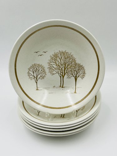 Lot 6 Assiettes Creuses Churchill Homespun Trees
