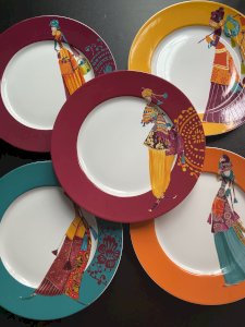 Set of 6 plates and 6 cups "Maison du Monde"