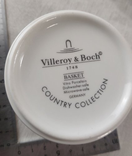 Lot 6 tasses + 6 sous tasses à café, décor Basket, en céramique Villeroy & Boch