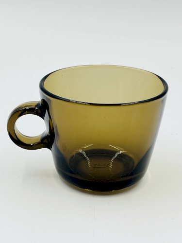 Lot 6 Tasses Verre Ambré Vintage Station Service Seca