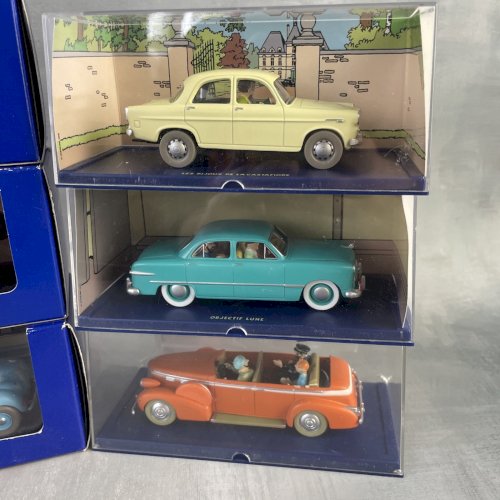 Lot 6 véhicule miniature TINTIN en voiture Hergé dt objectif lune, au tibet, ...