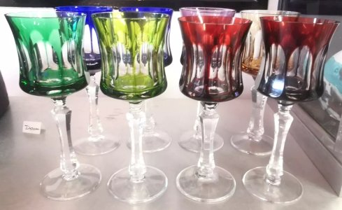 Lot 8 VERRES Cristal VILLEROY et BOCH Cristallerie Polychrome VE4 19/12