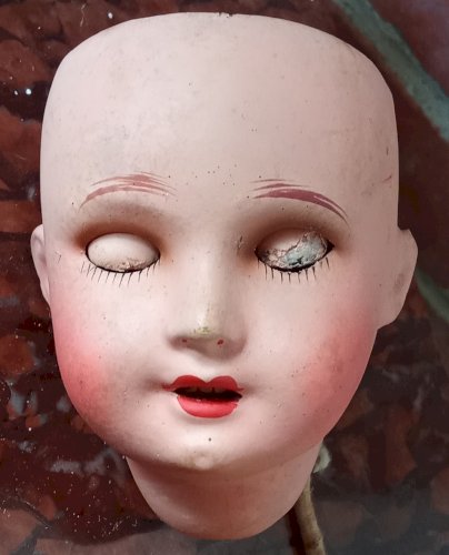 Lot Ancienne Tête Poupée Porcelaine Corps A M Germany Old Doll Bouche Ouverte