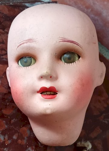 Lot Ancienne Tête Poupée Porcelaine Corps A M Germany Old Doll Bouche Ouverte