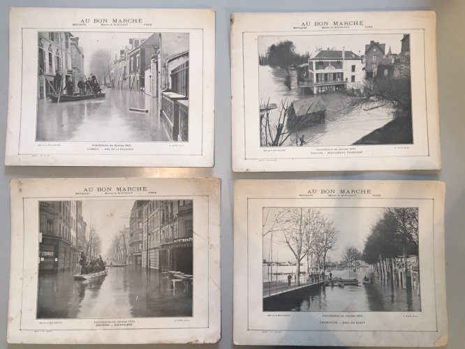 Lot Au Bon Marché Maison Boucicaut Inondations de Janvier 1910 cartons 8 photo