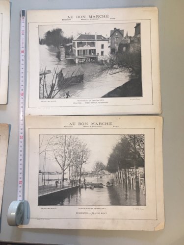 Lot Au Bon Marché Maison Boucicaut Inondations de Janvier 1910 cartons 8 photo