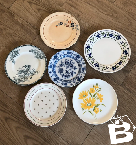 Lot d assiettes plates anciennes dépareillées