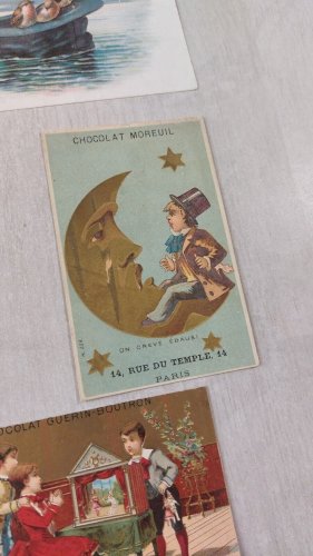Lot danciennes cartes / chromos / découpis, images publicitaires, vintage