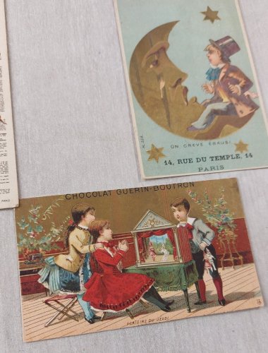 Lot danciennes cartes / chromos / découpis, images publicitaires, vintage