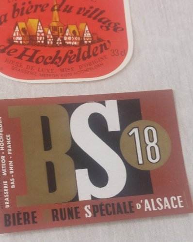 Lot danciennes étiquettes de bouteilles de bière, Méteor / Granat, Zorn, BS18