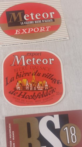 Lot danciennes étiquettes de bouteilles de bière, Méteor / Granat, Zorn, BS18