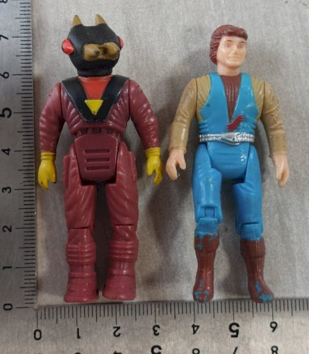 Lot d'anciennes figurines, Dino Riders, Antor + Magnus, Tyco, vintage