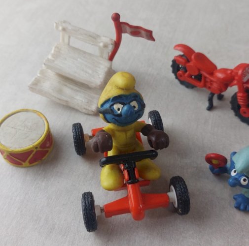 Lot d'anciennes figurines, Schtroumpf en PVC, Schleich / Peyo