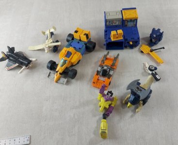 Lot d'anciennes figurines, Transformers G1, Hasbro Takara, années 80 - 90