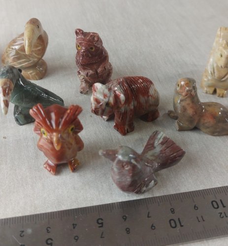 Lot d'anciens animaux, sculptés dans pierre, Made in Peru