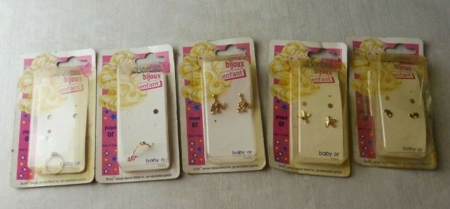 Set of vintage children's jewelry, Barbie, Baby Or, gold-plated.