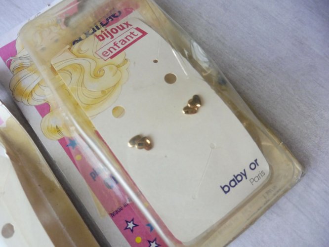 Lot d'anciens bijoux pour enfants, Barbie, Baby Or, en plaqué or, vintage