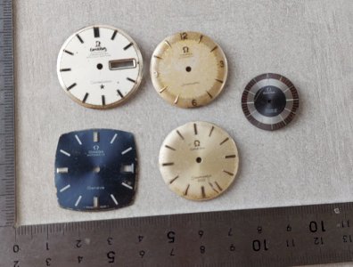 Lot of vintage watch dials, Omega Automatic Chronometer Constellation