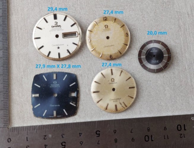 Lot danciens cadrans de montres, Omega Automatic Chronometer Constellation ^
