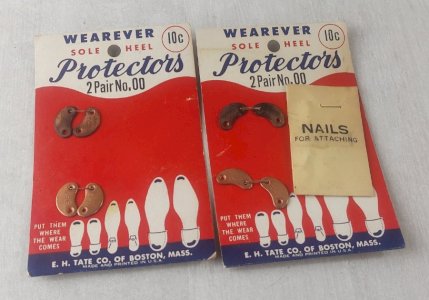 Lot danciens protèges talons / semelle, Wearever Protectors, E.H. Tate Co ^