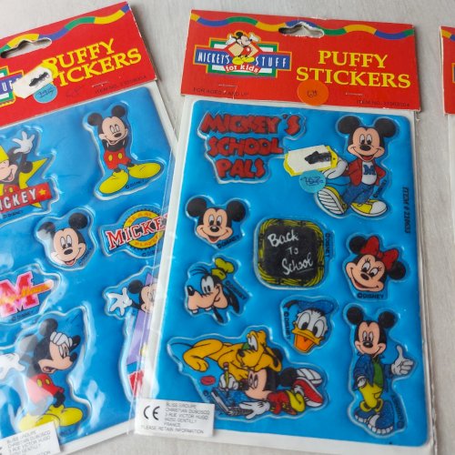 Lot danciens stickers / Puffy Stickers, Mickey Stuff, vintage
