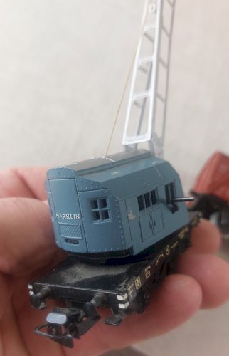 Lot d'anciens wagons dont grue 4611, Märklin, en HO