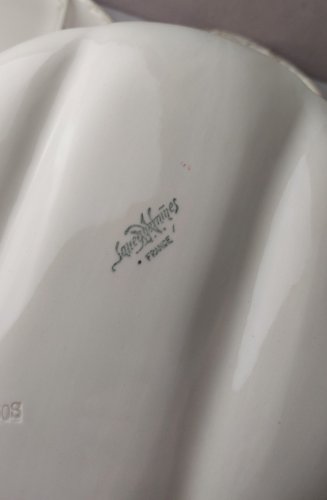 Lot de 10 anciennes assiettes à asperges, en céramique de Sarreguemines