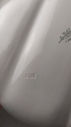 Lot de 10 anciennes assiettes à asperges, en céramique de Sarreguemines