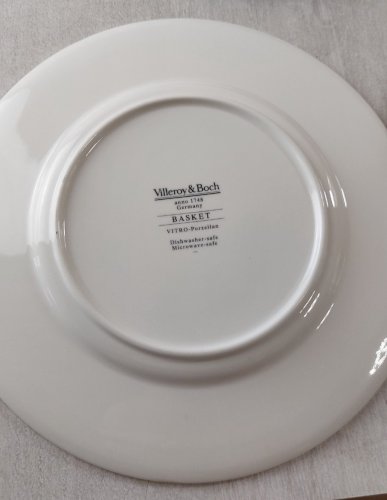 Lot de 10 assiettes à dessert, décor Basket, en céramique de Villeroy & Boch ^