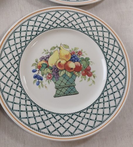 Lot de 10 assiettes à dessert, décor Basket, en céramique de Villeroy & Boch ^