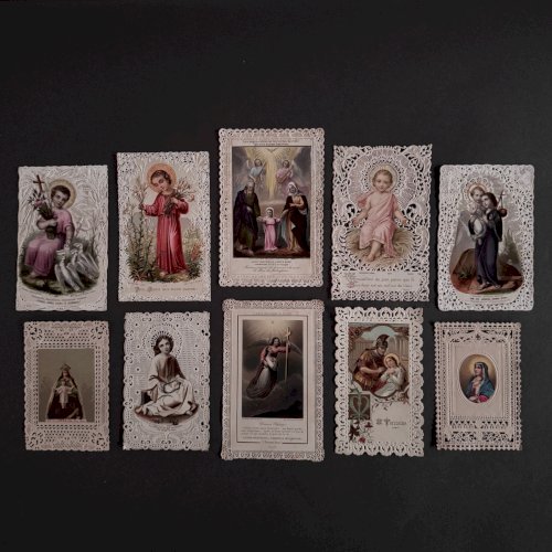 Lot de 10 canivets images pieuses anciennes A5791