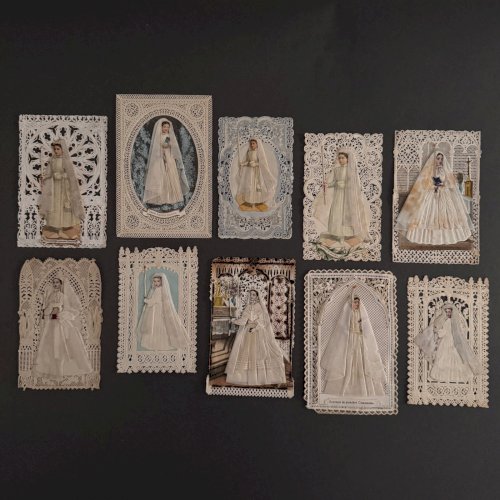 Lot de 10 canivets images pieuses anciennes Première Communion M3734