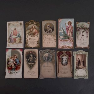 Lot de 10 images pieuses anciennes A5787