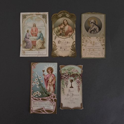 Lot de 10 images pieuses anciennes A5787