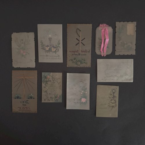 Lot de 10 images pieuses anciennes A5790