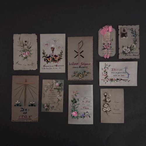 Lot de 10 images pieuses anciennes A5790