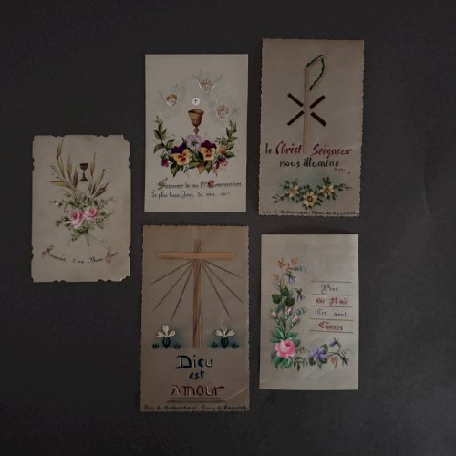 Lot de 10 images pieuses anciennes A5790