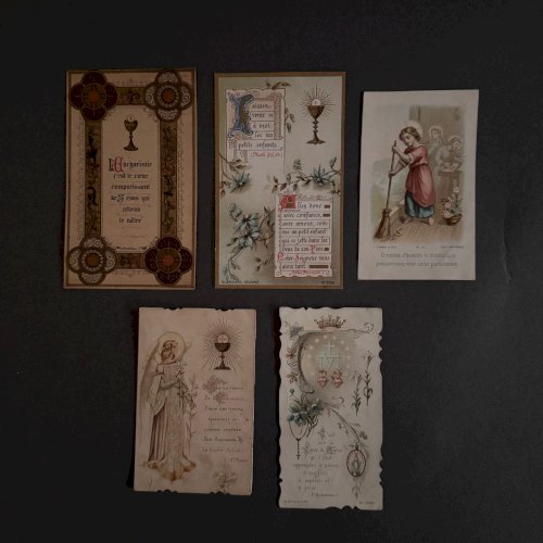 Lot de 10 images pieuses anciennes A5793