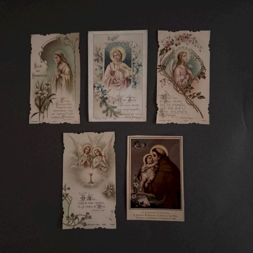 Lot de 10 images pieuses anciennes A5793