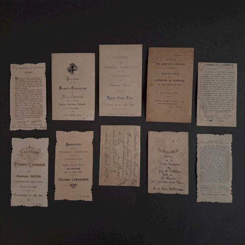 Lot de 10 images pieuses anciennes A5793