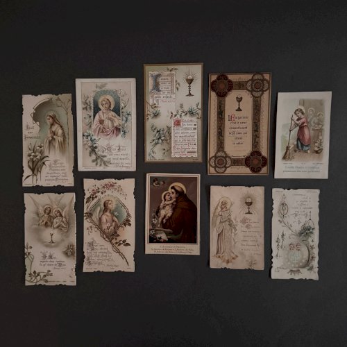 Lot de 10 images pieuses anciennes A5793