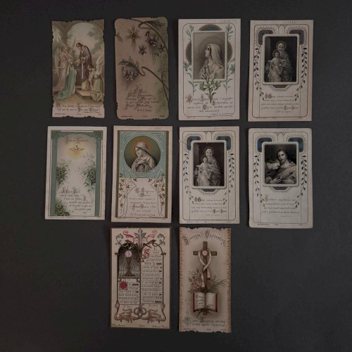 Lot de 10 images pieuses anciennes A5794