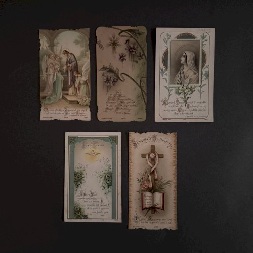 Lot de 10 images pieuses anciennes A5794